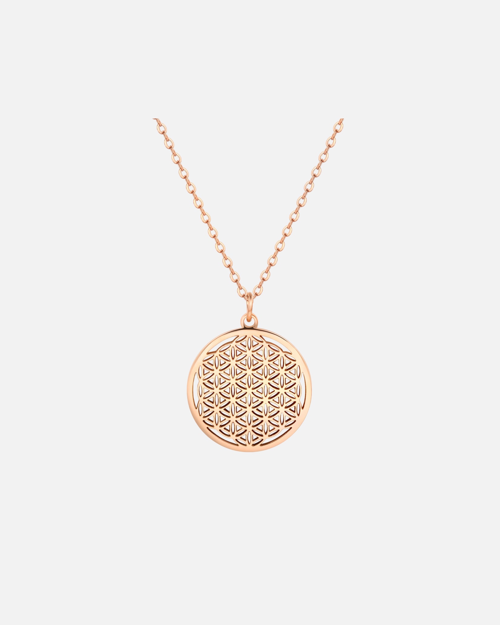 Halskette für Weiblich Hey Happiness Default Brand Line Kette mit Lebensblume-Anhänger aus Edelstahl Rosegold