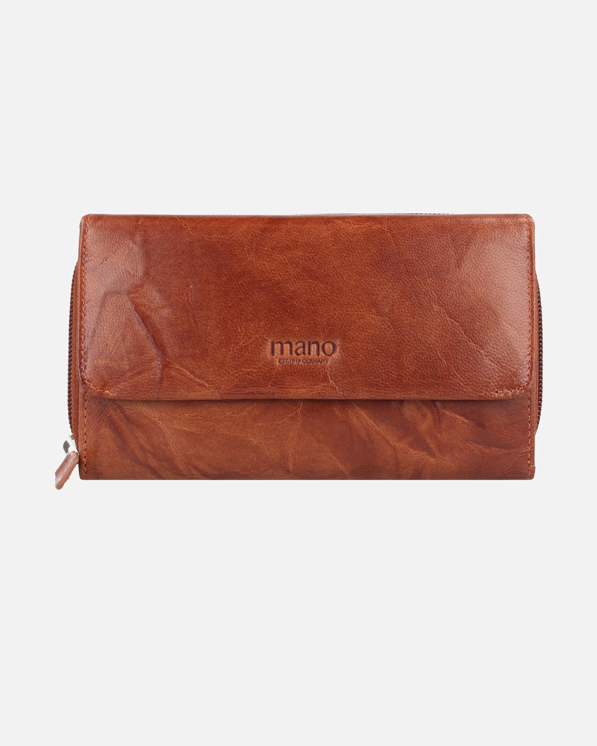 Portemonnaie für Weiblich mano Donna Aurona RFID Damengeldbörse cognac