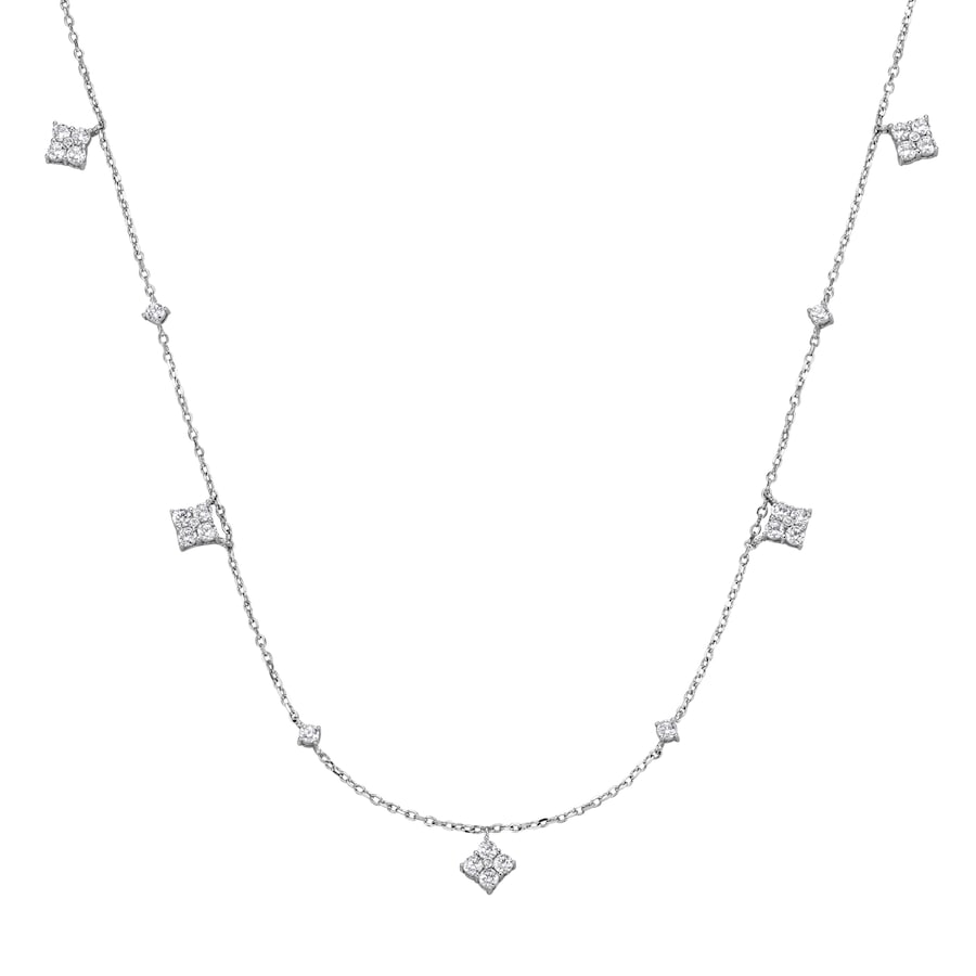 Giorgio Martello Milano Collier mit Behang, weiße Zirkonia, Silber 925 45 cm Weiss