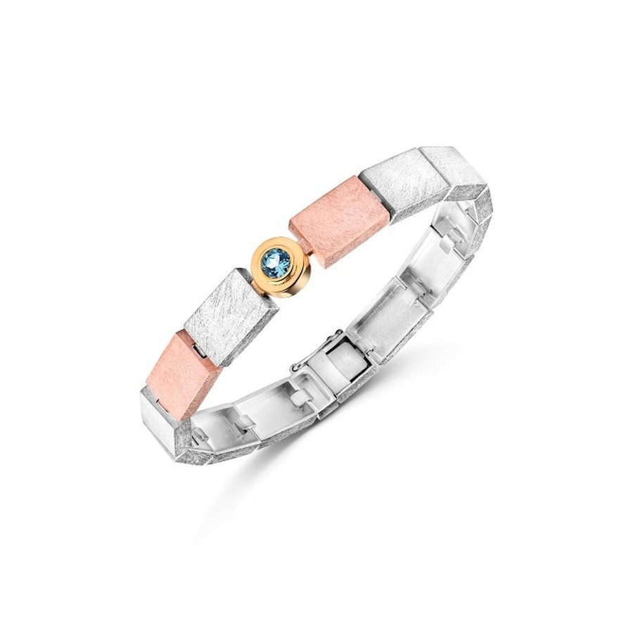 HERB SCHMUCK Armband 925/- Sterling Silber Blautopas 21cm Damen