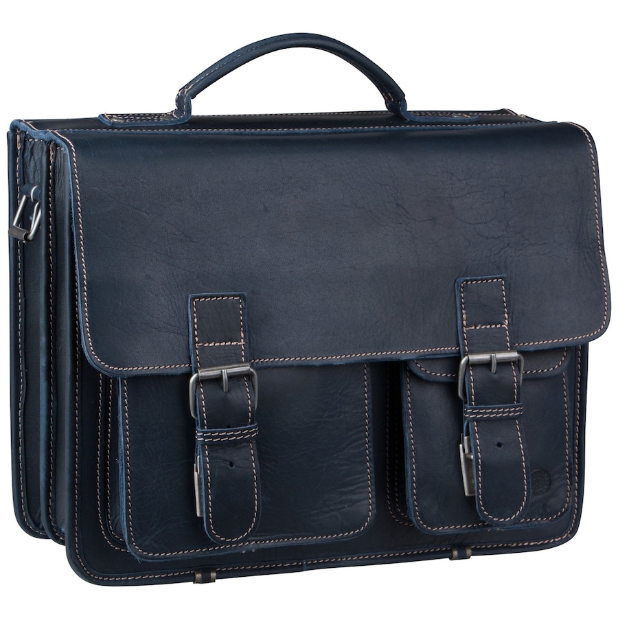 Greenburry Aktentasche Buffalo 1128 Mappe XXL Dark Navy Schwarz Herren
