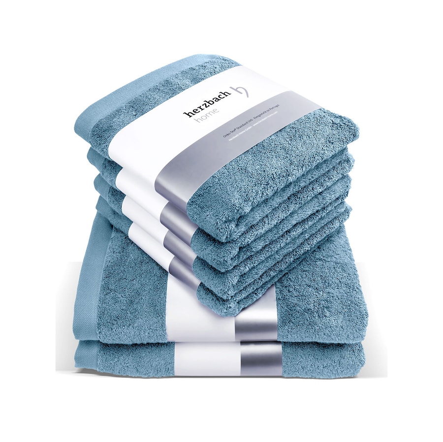 Herzbach Home Handtuchset Pura 6-teilig einfarbig Blau