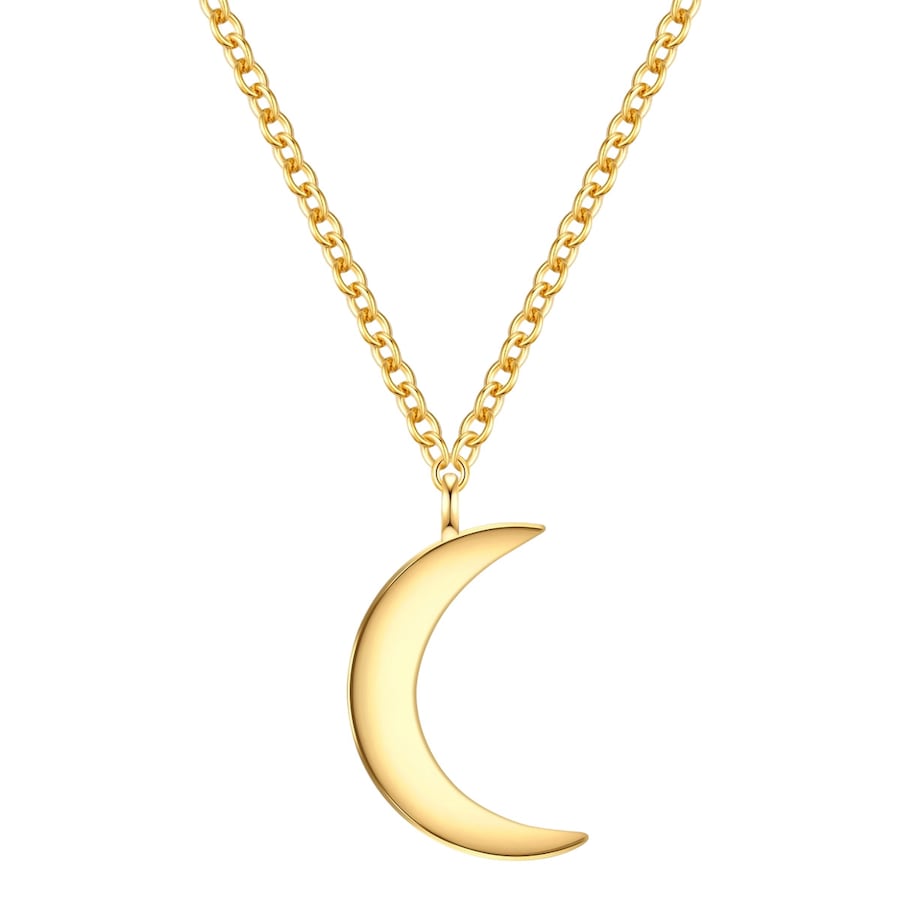Glanzstücke München Halskette Mond aus Sterling Silber in Gelbgold 40,0 cm Basiskette + 5,0 Verlängerung Damen