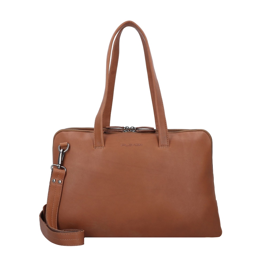 Plevier Hearst Aktentasche Leder 43 cm Laptopfach cognac Braun Herren