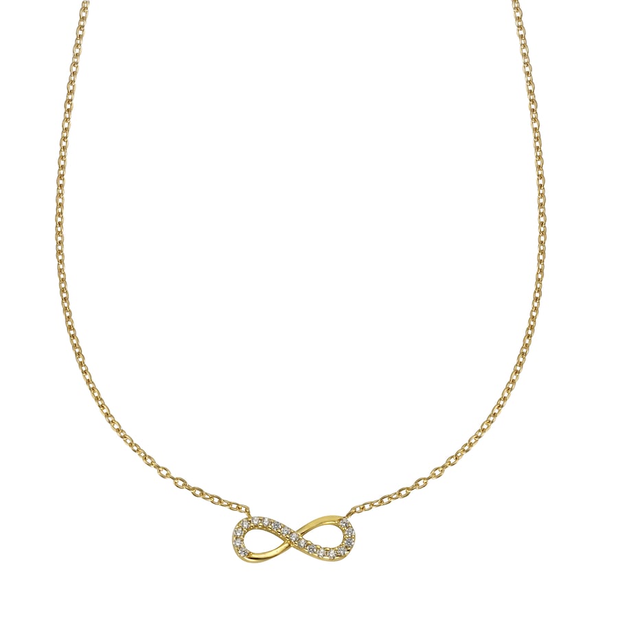 Celesta Collier 375/- Gold Zirkonia weiß 42+3cm Weiss Damen