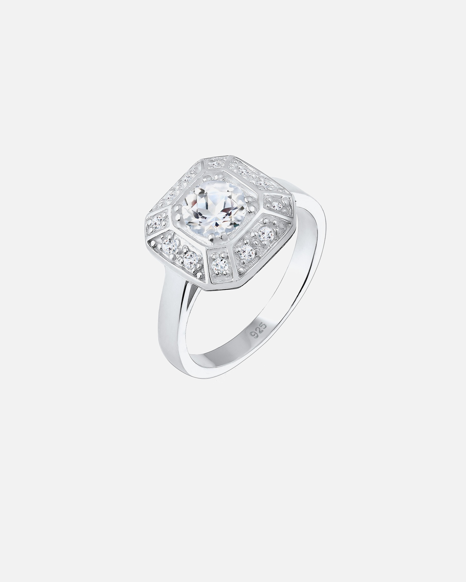 Ring für Weiblich Elli PREMIUM Verlobungsring Glamour Funkelnd Topas 925 Silber 52