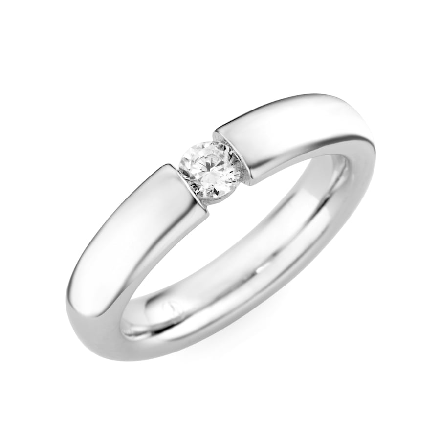 Giorgio Martello Milano Ring mit Zirkonia, Spannfassung, Silber 925 58 Damen