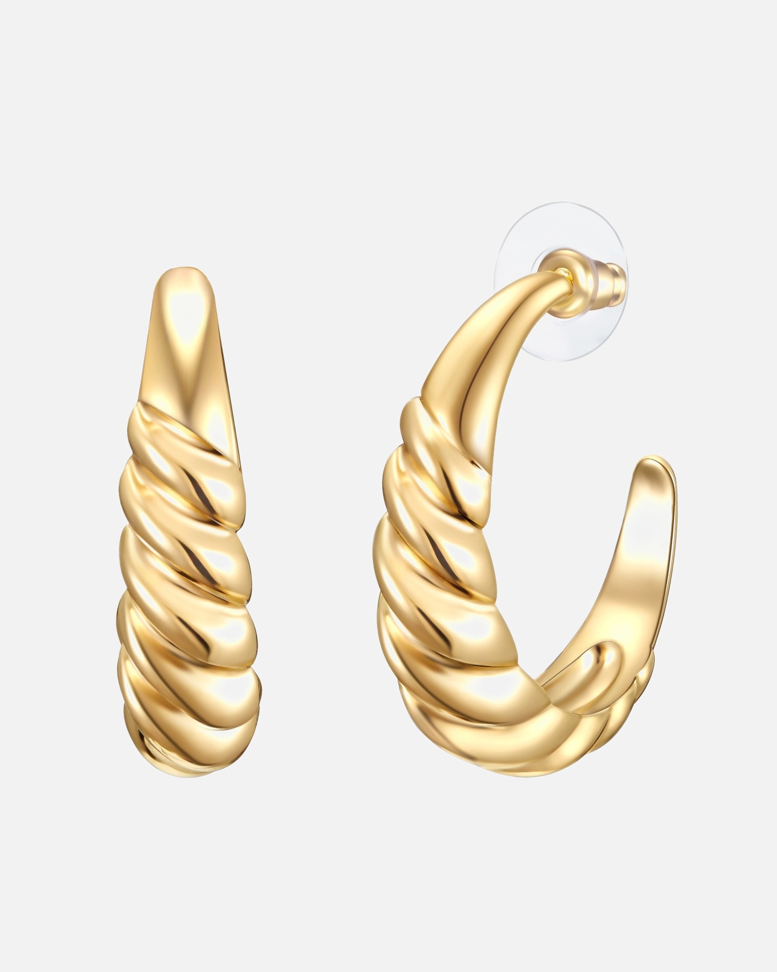 Creolen für Weiblich Lulu & Jane Creolen aus Metall in Gelbgold 30,8 mm