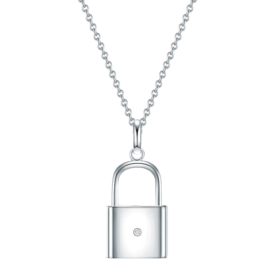 Lulu & Jane Diamant-Kette Schloß Sterling Silber Diamant in Silver Damen