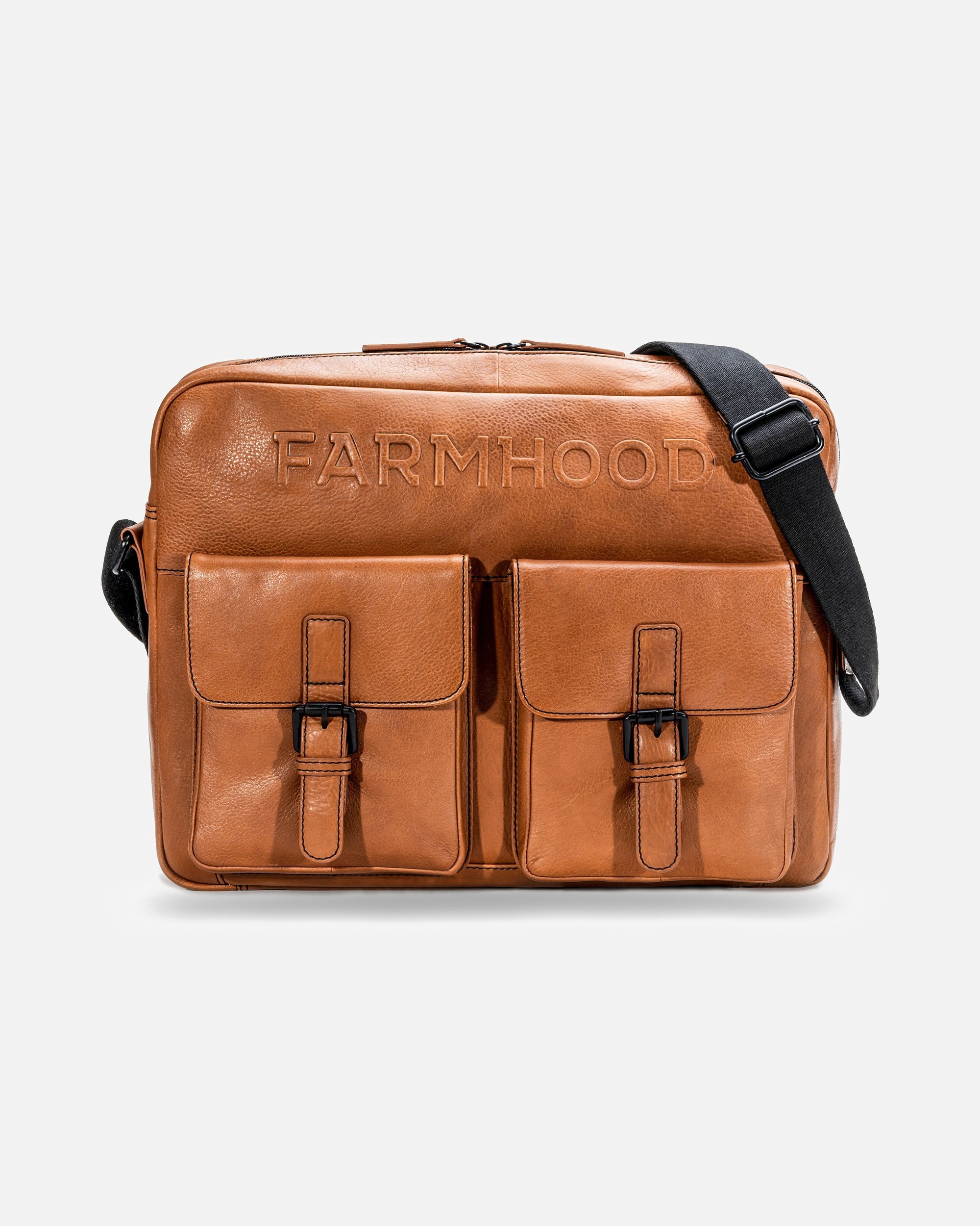 Laptoptasche für Männlich Farmhood Memphis Aktentaschen Messenger Leder 38 cm Laptopfach cognac 2