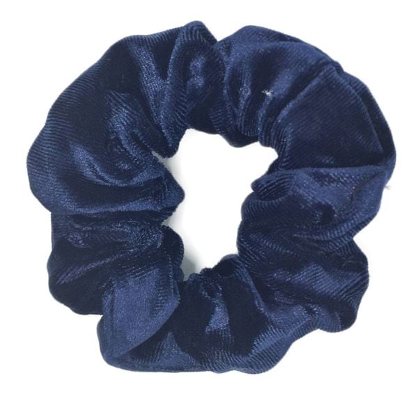 SOHO Velour Scrunchie Dunkelblau Grau