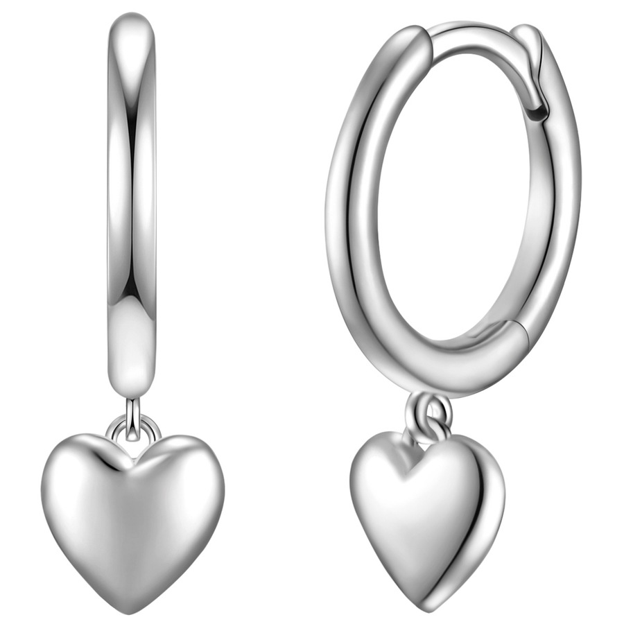 Glanzstücke München Creolen Herz aus Sterling Silber in silber 18,0 mm Damen