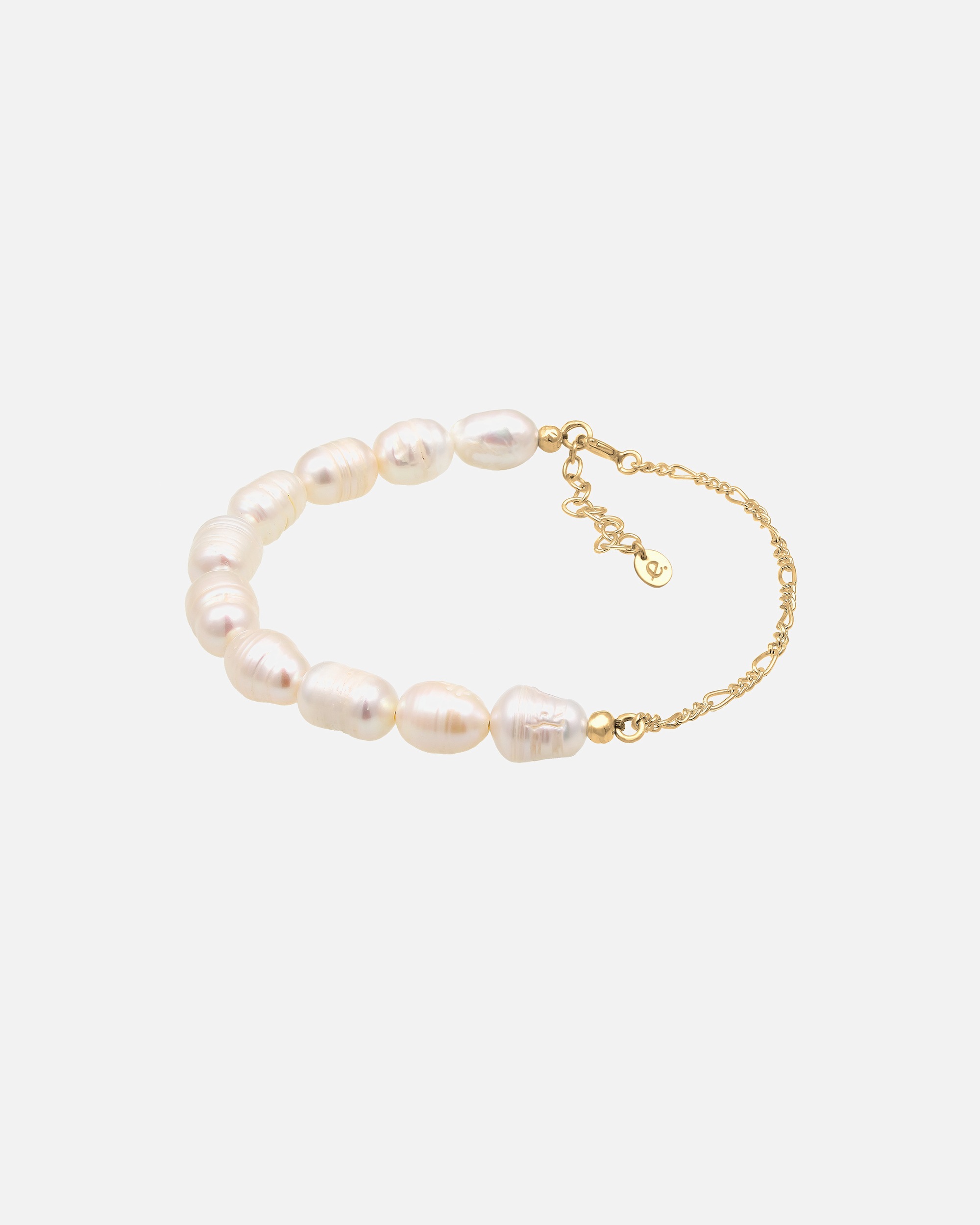 Armband für Weiblich Elli PREMIUM Elli PREMIUM Armband Figaro Barock Süßwasserzuchtperle 925er Silber 16