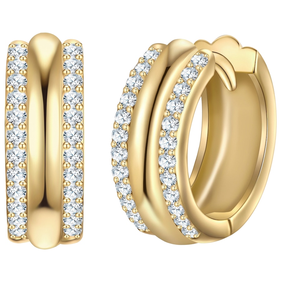 Rafaela Donata Creolen aus Sterling Silber in Gelbgold mit Zirkonia 14,2 mm Damen