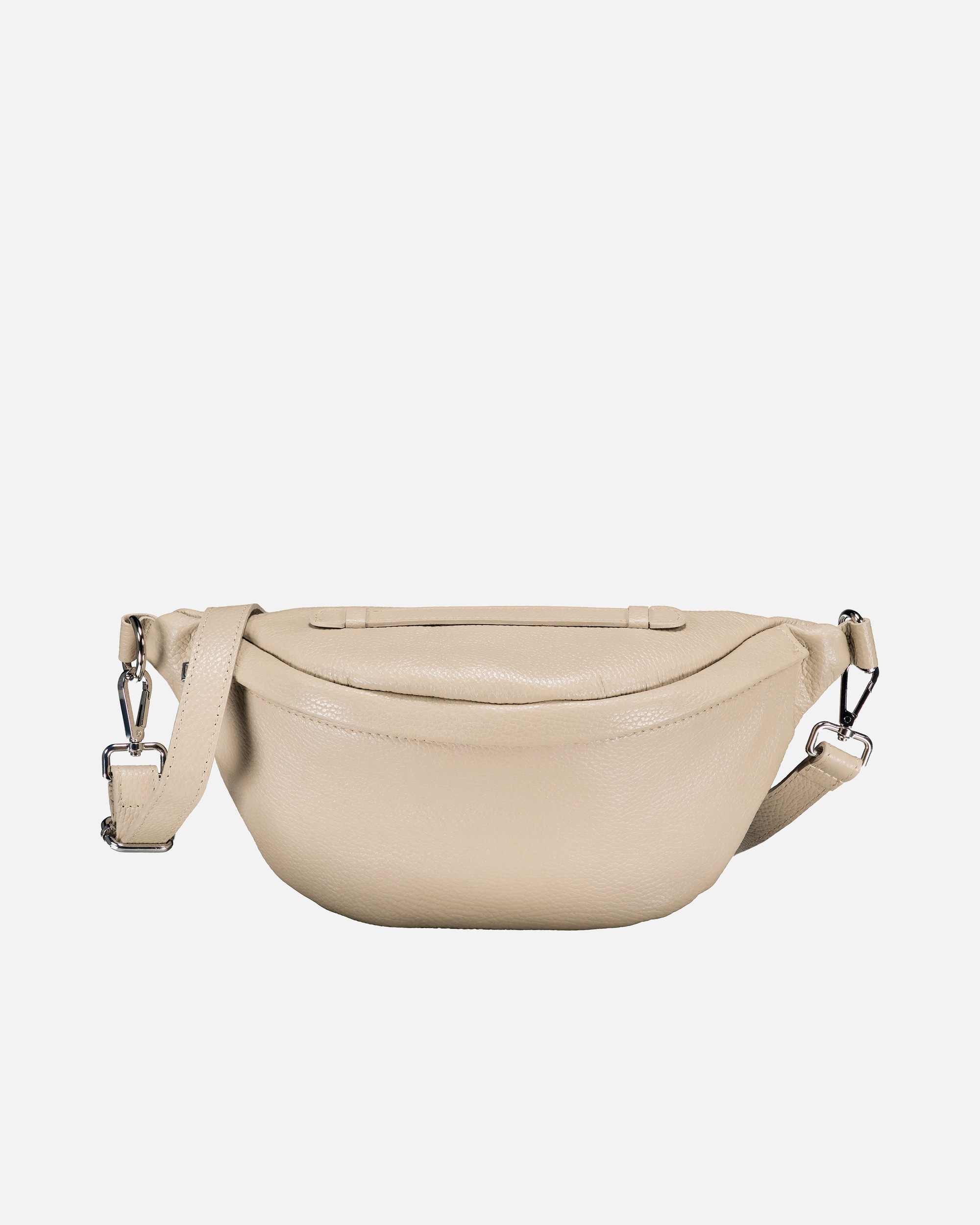 Bauchtasche für Weiblich Hausfelder Manufaktur Gürteltasche Silberbeschlag Beige