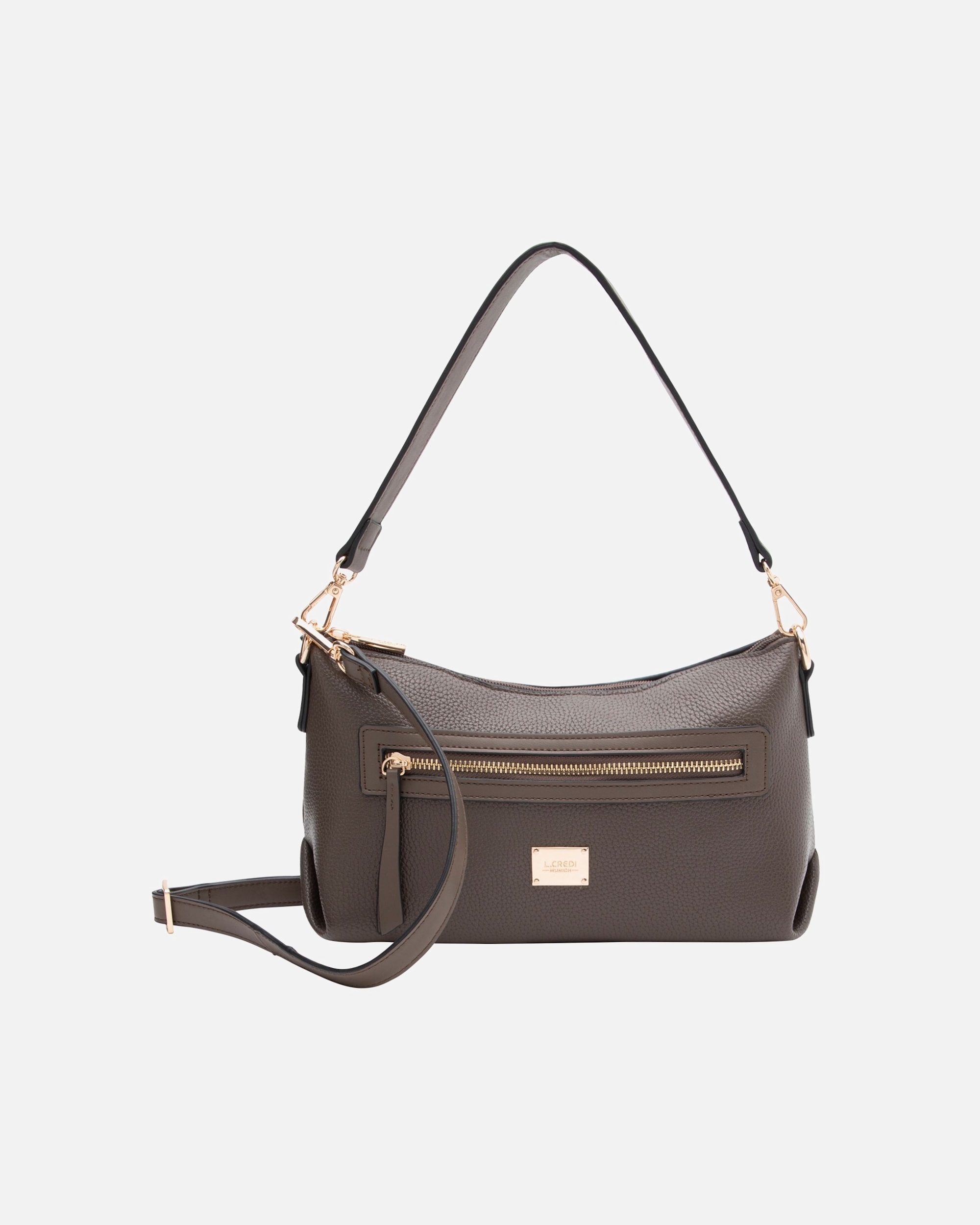 Clutch für Weiblich L.CREDI Petronilla Schultertasche dark taupe