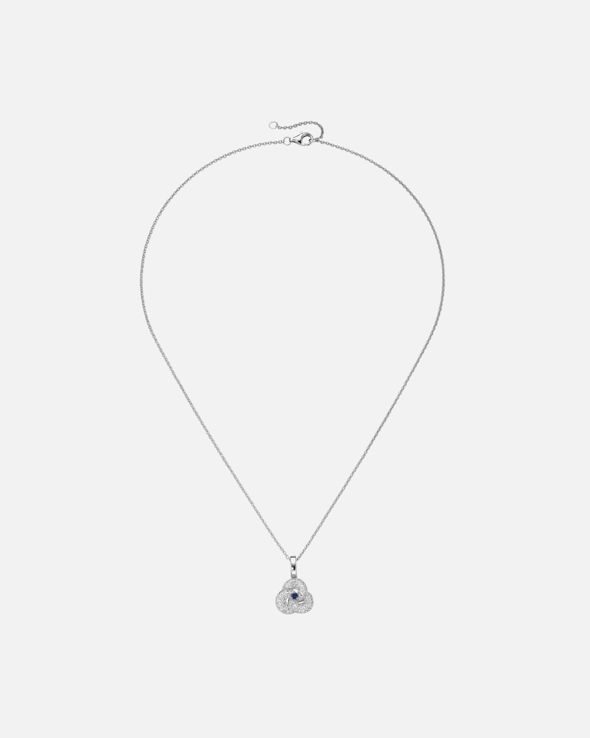 Halskette für Unisex Smart Jewel Kette Anhänger mit Zirkonia und blauem Kristallstein, Silber 925 45 cm