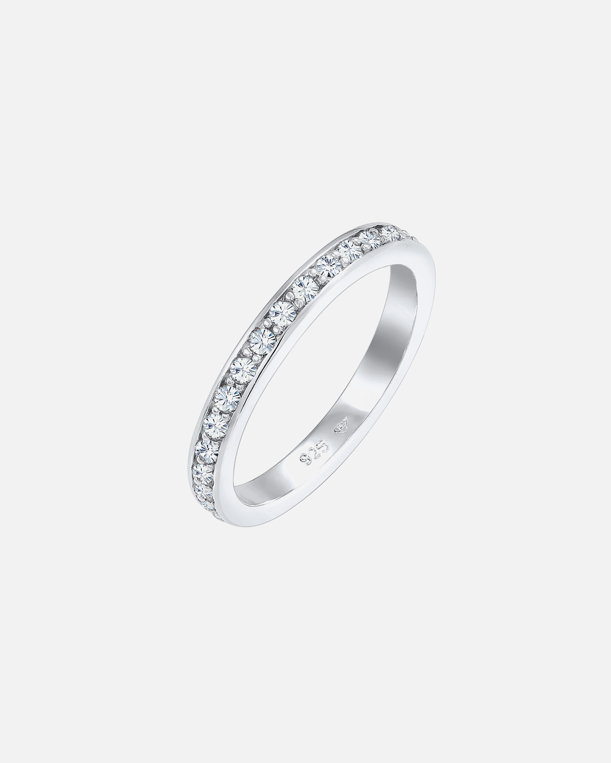 Ring für Weiblich Elli Bandring Memoire Glas Kristalle 925 Silber vergoldet 58