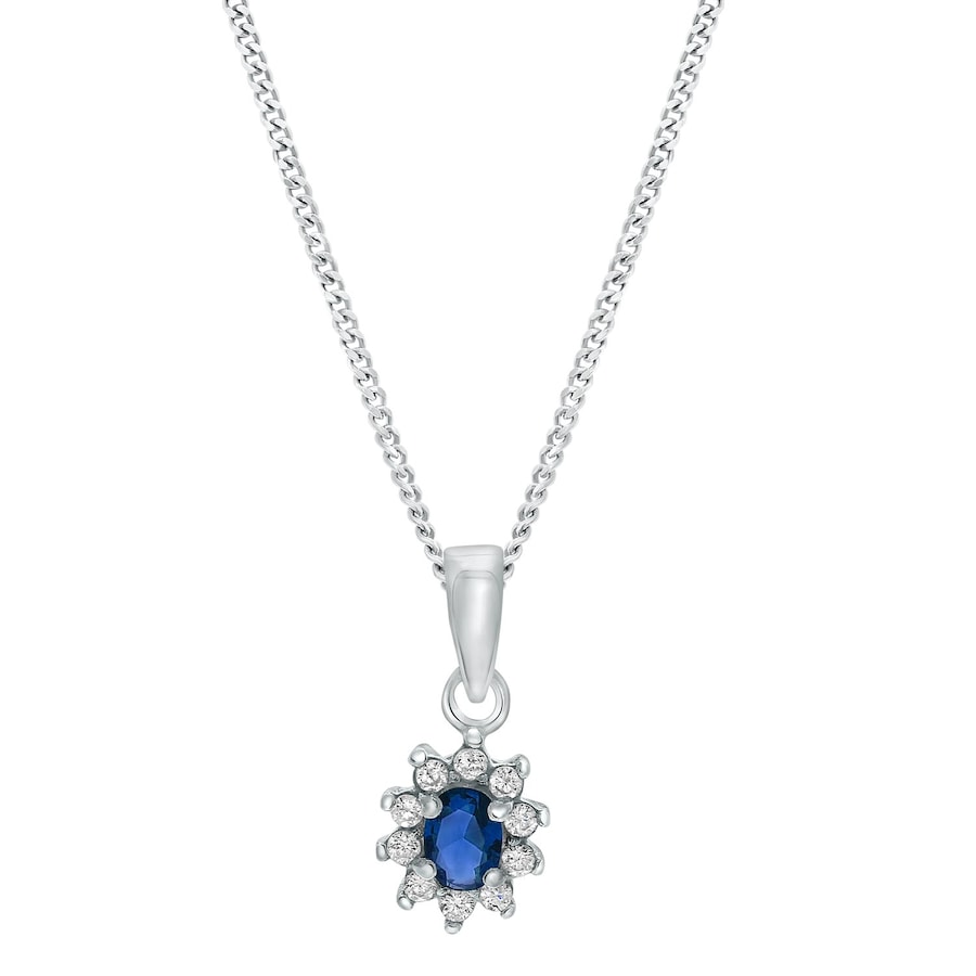 Lucardi Halskette 925 Silber - Sapphire 45.0mm Damen