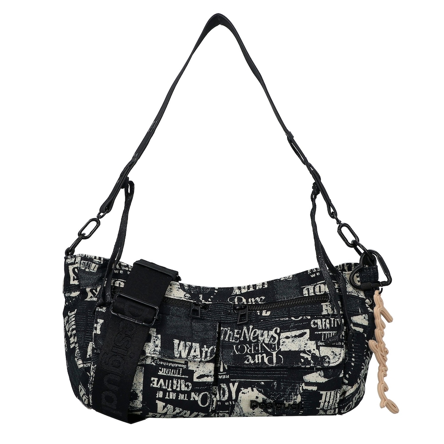 Desigual Newspaper Schultertasche schwarz Damen