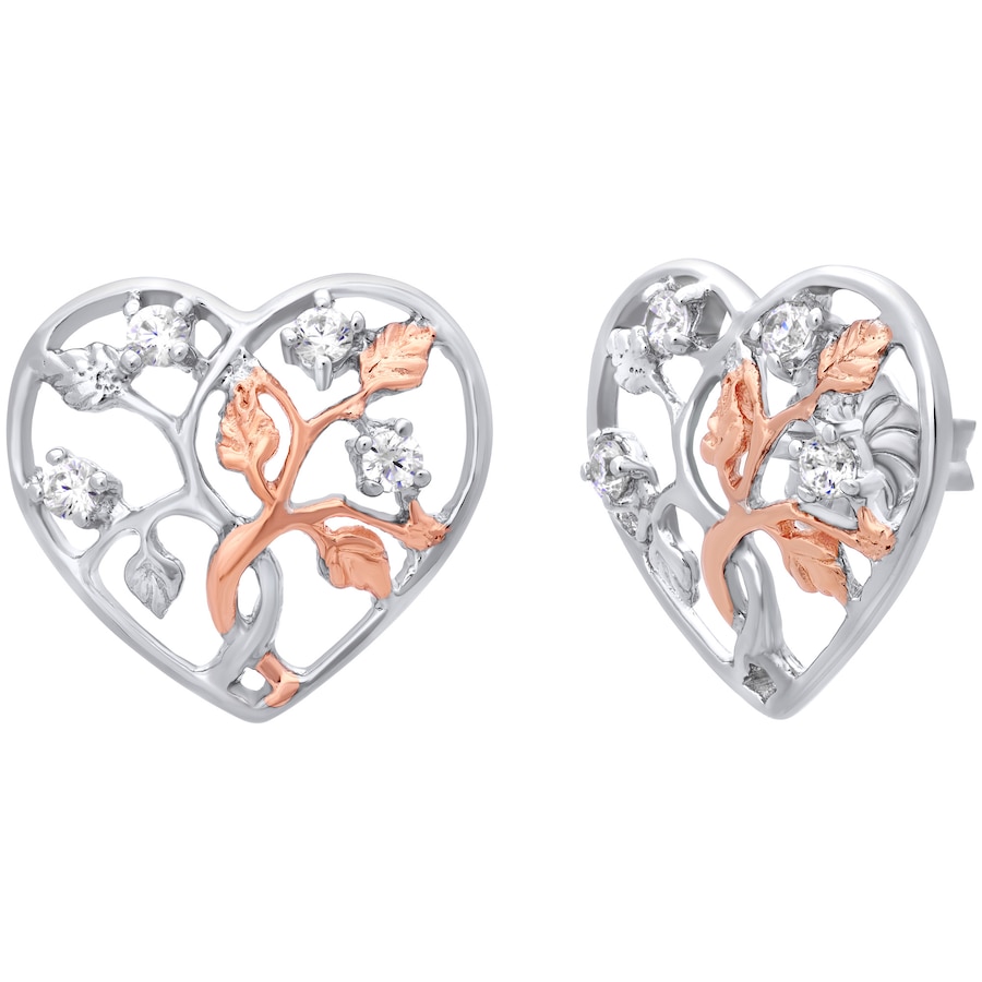 Julie Julsen Ohrstecker 925/- Sterling Silber Zirkonia weiß mehrfarbig Weiss Damen