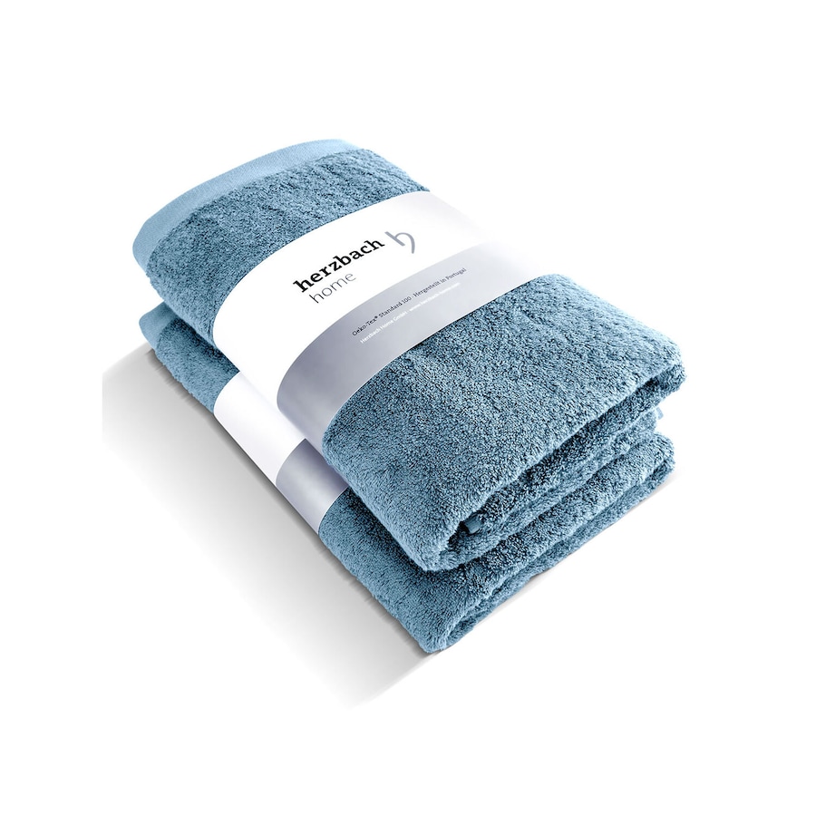 Herzbach Home Duschtuch Pura 2er-Set einfarbig Blau