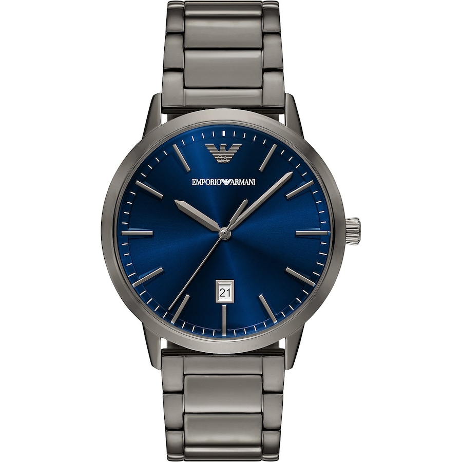 Emporio Armani Herrenuhr Edelstahl grau Herren