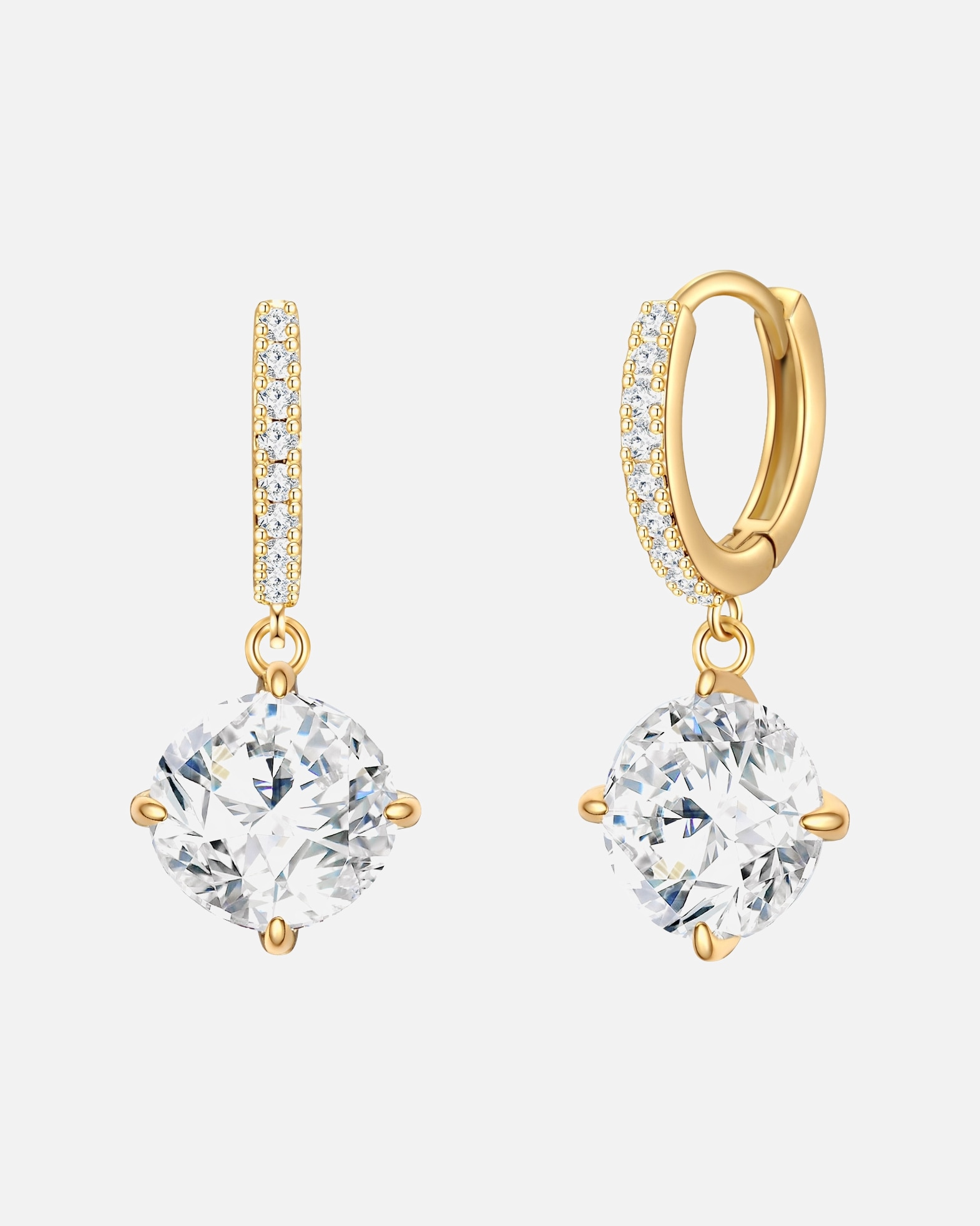 Creolen für Weiblich Lulu & Jane Creolen aus Metall in Gelbgold mit Zirkonia 22,5 mm