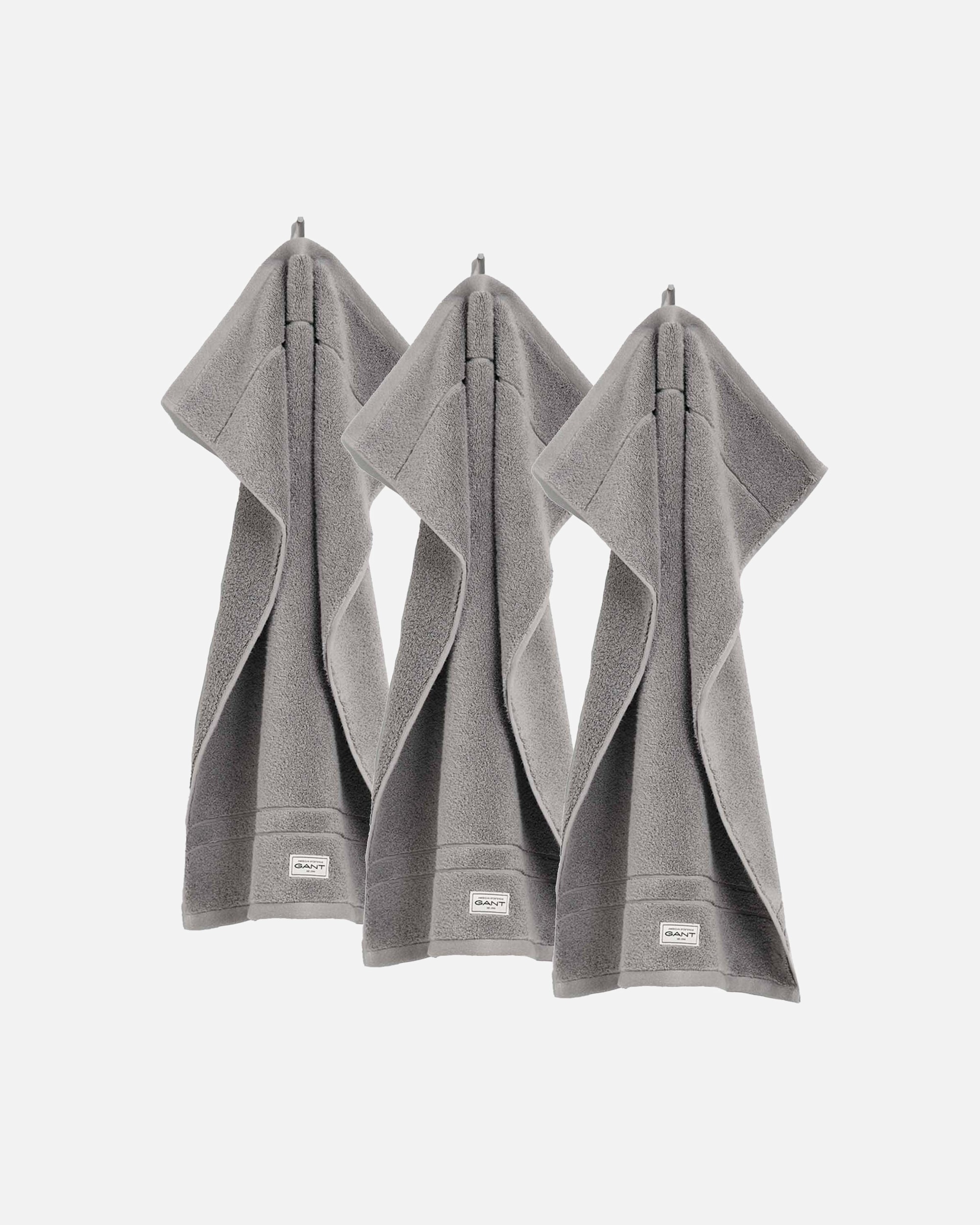 Handtuch für Unisex Gant Gästetuch 3er Pack 'Premium Towel' Grau
