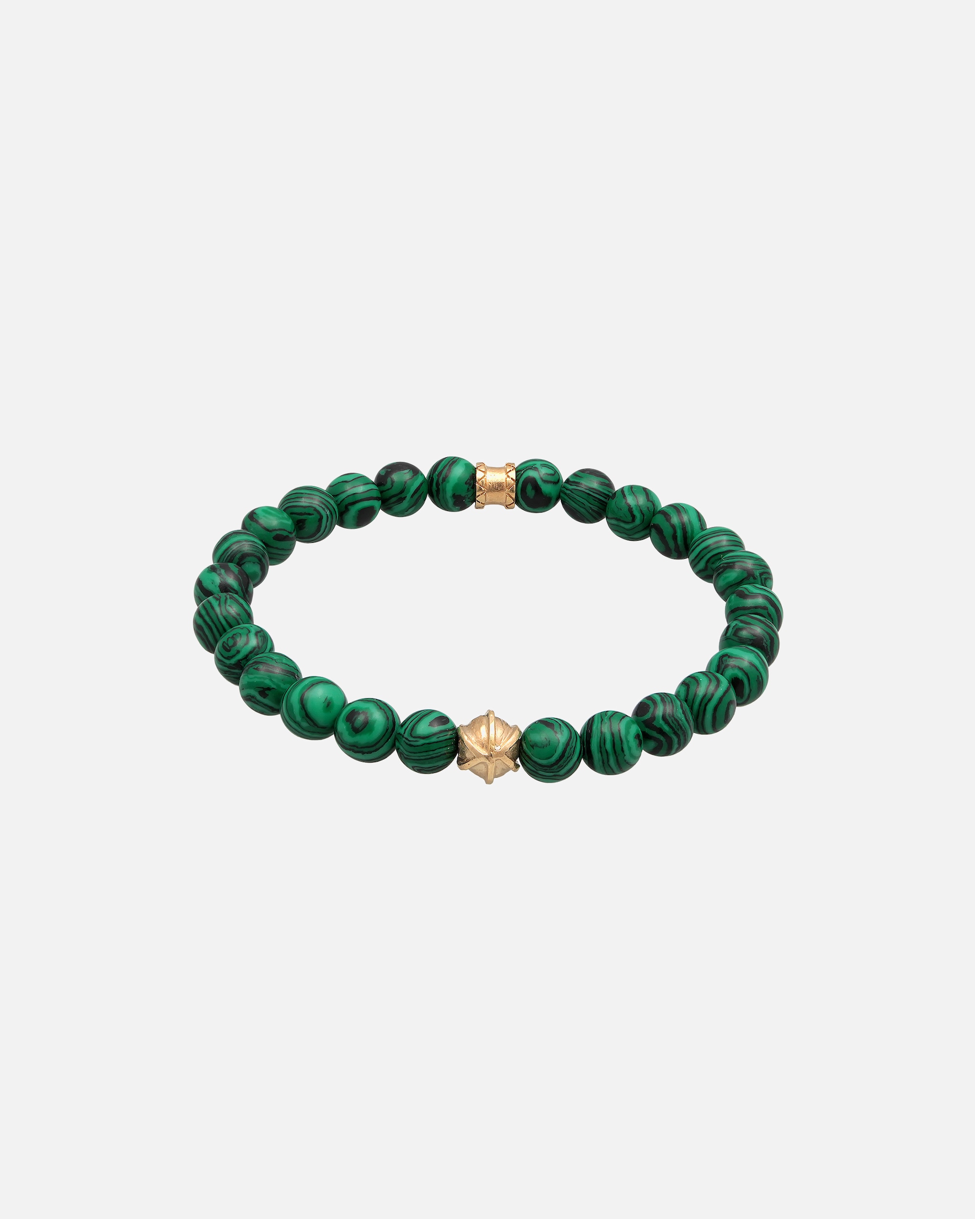 Armband für Männlich KUZZOI synthetischer Malachit Look 925er Silber Oxidiert 19