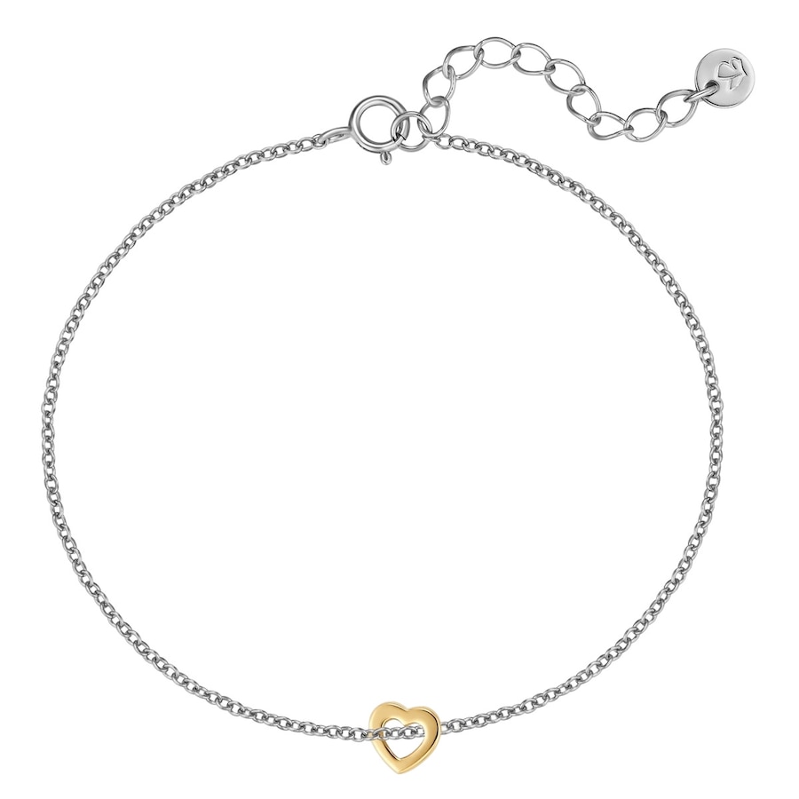 Glanzstücke München Armband Herz aus Sterling Silber in silber/gelbgold 17,0 cm Basislänge + 3,0 Verlängerung Damen
