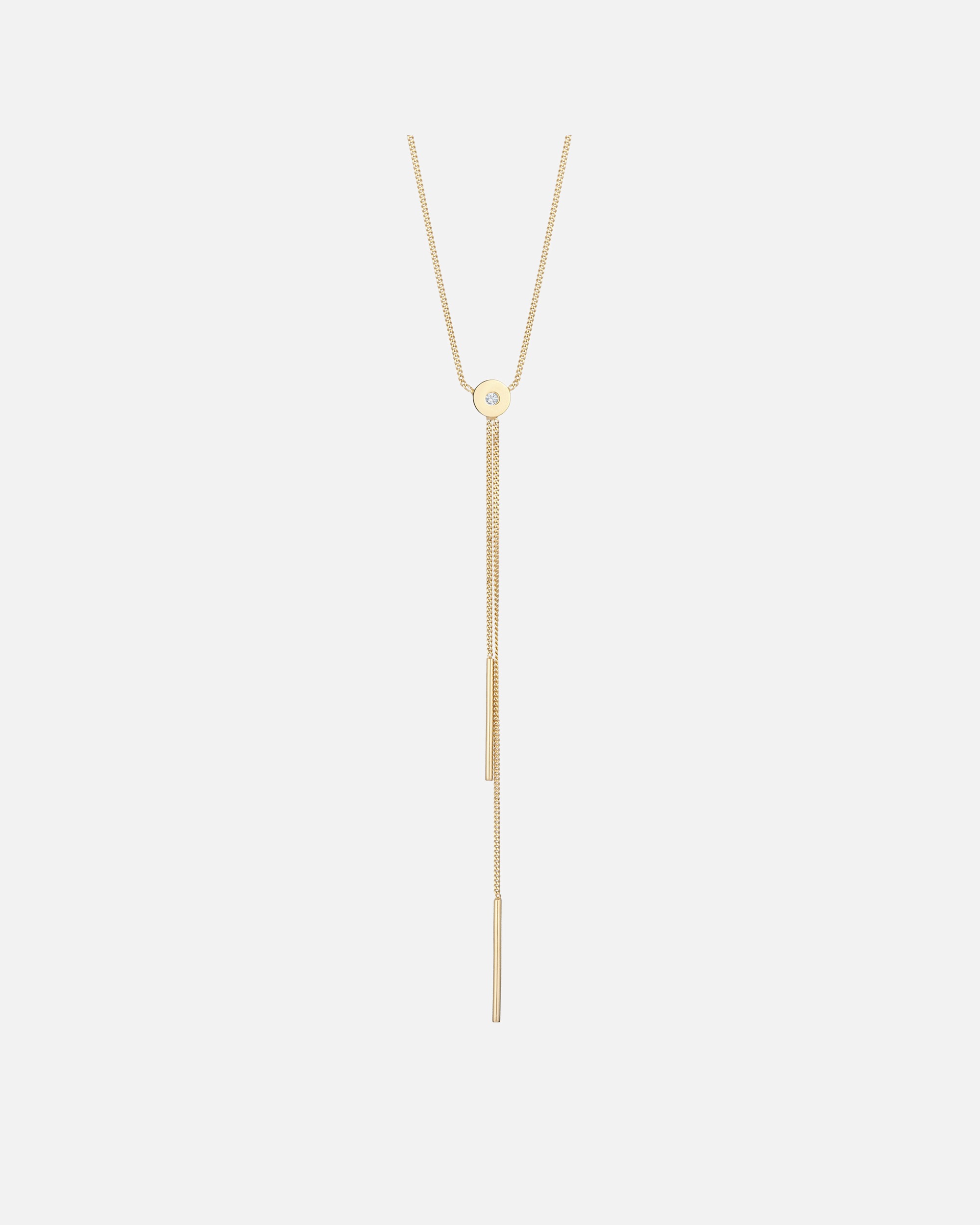 Halskette für Weiblich Elli Y-Kette Weiß 925 Sterling Silber, mit Kristallen von Swarovski® goldfarben