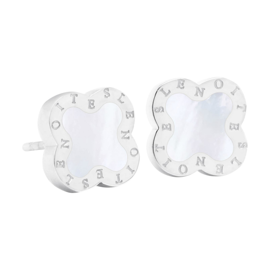 Lenoites Ohrhänger 'Four-leaf Clover Mini' silver white Grau Damen