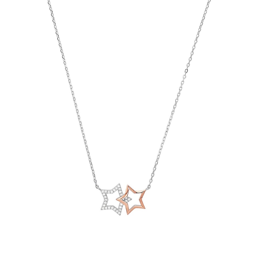 amor Kette mit Anhänger Bicolor Weiss Damen
