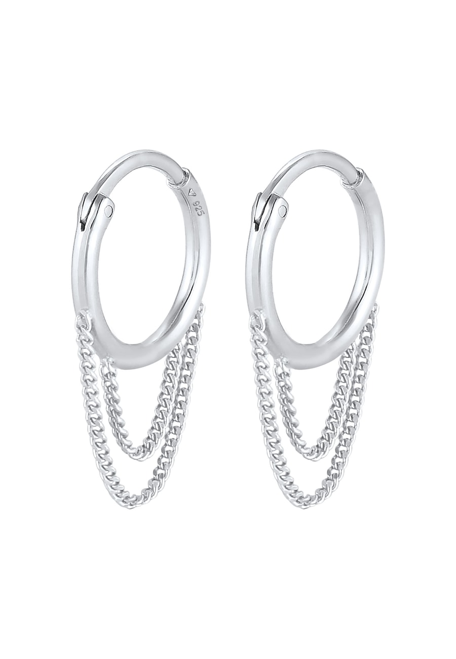 Elli Ohrhänger Creole Panzer Ketten Glieder 925 Silber silberfarben Damen