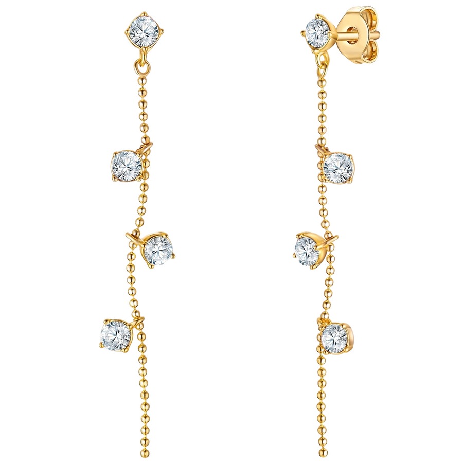 Lulu & Jane Ohrhänger aus Metall in Gelbgold mit verziert Kristallen von Swarovski 45,6 mm Damen