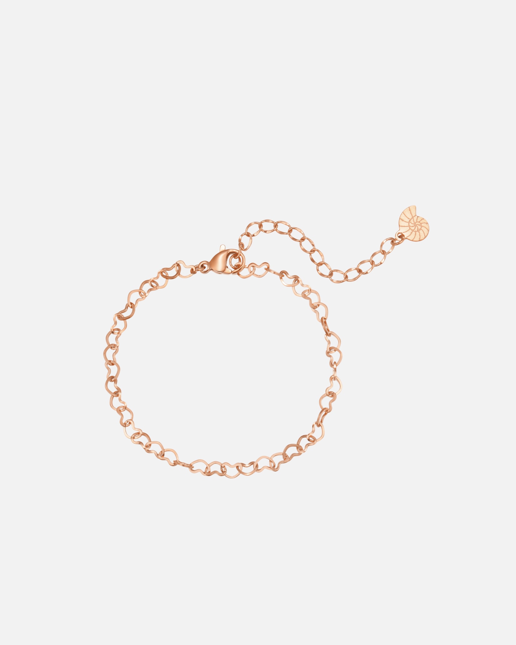 Armband für Weiblich Hey Happiness Default Brand Line Herzen Gliederarmband aus Edelstahl Rosegold
