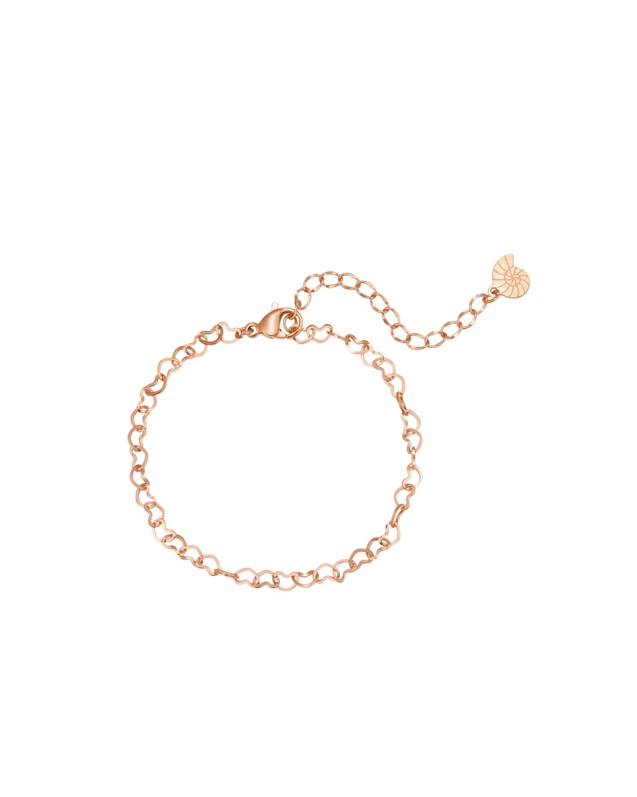 Hey Happiness Herzen Gliederarmband aus Edelstahl Rosegold Damen