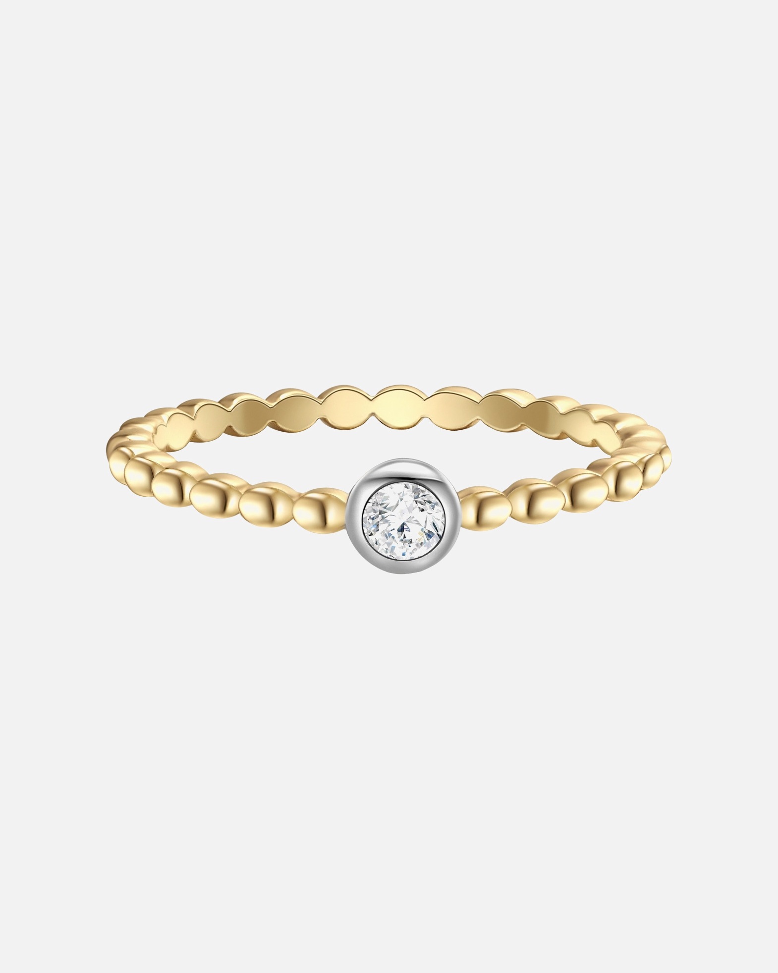 Ring für Weiblich Glanzstücke München Ring Sterling Silber Zirkonia in Gelbgold 48