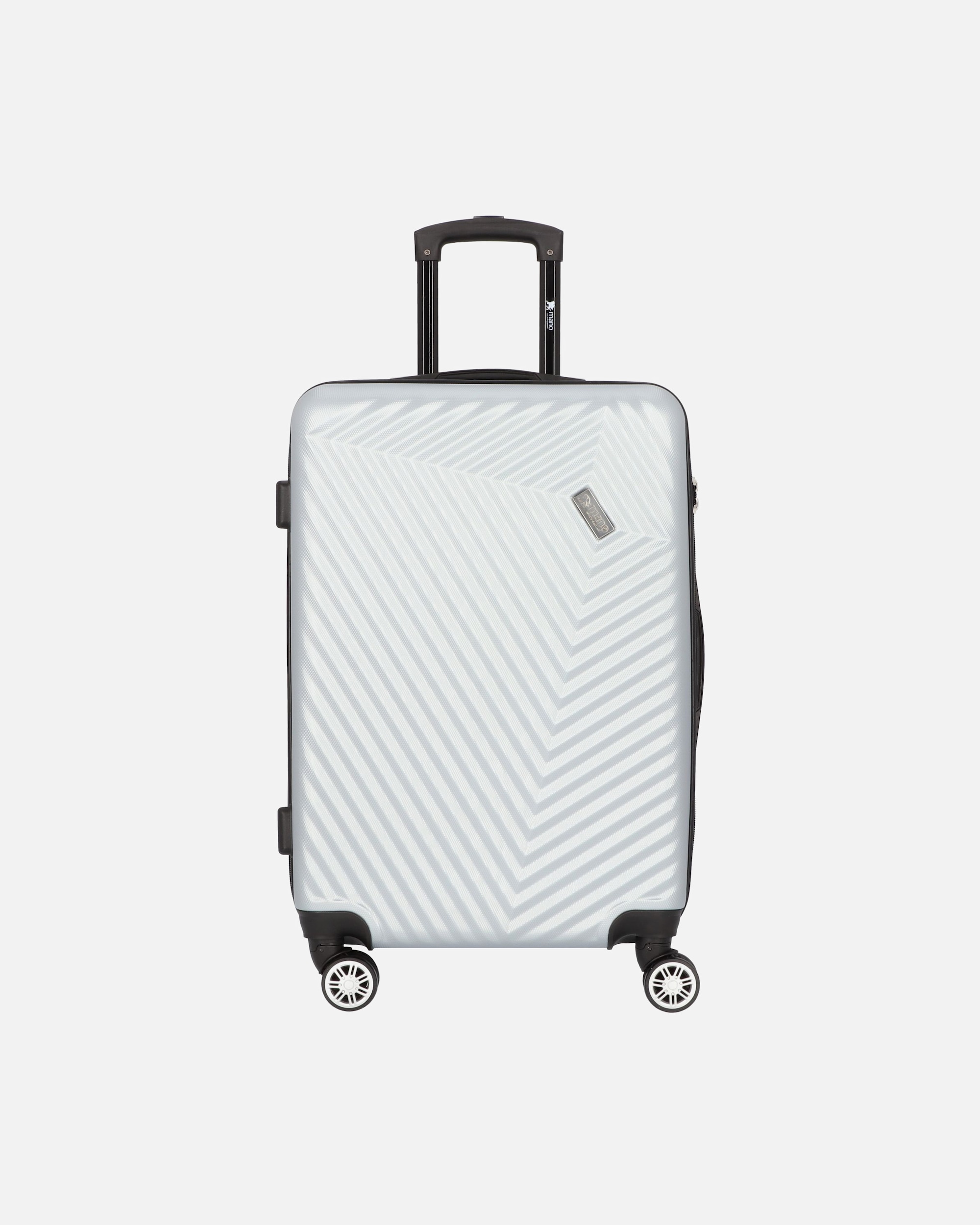 Koffer für Männlich mano Don Carlo 4-Rollen Trolley 67 cm silber
