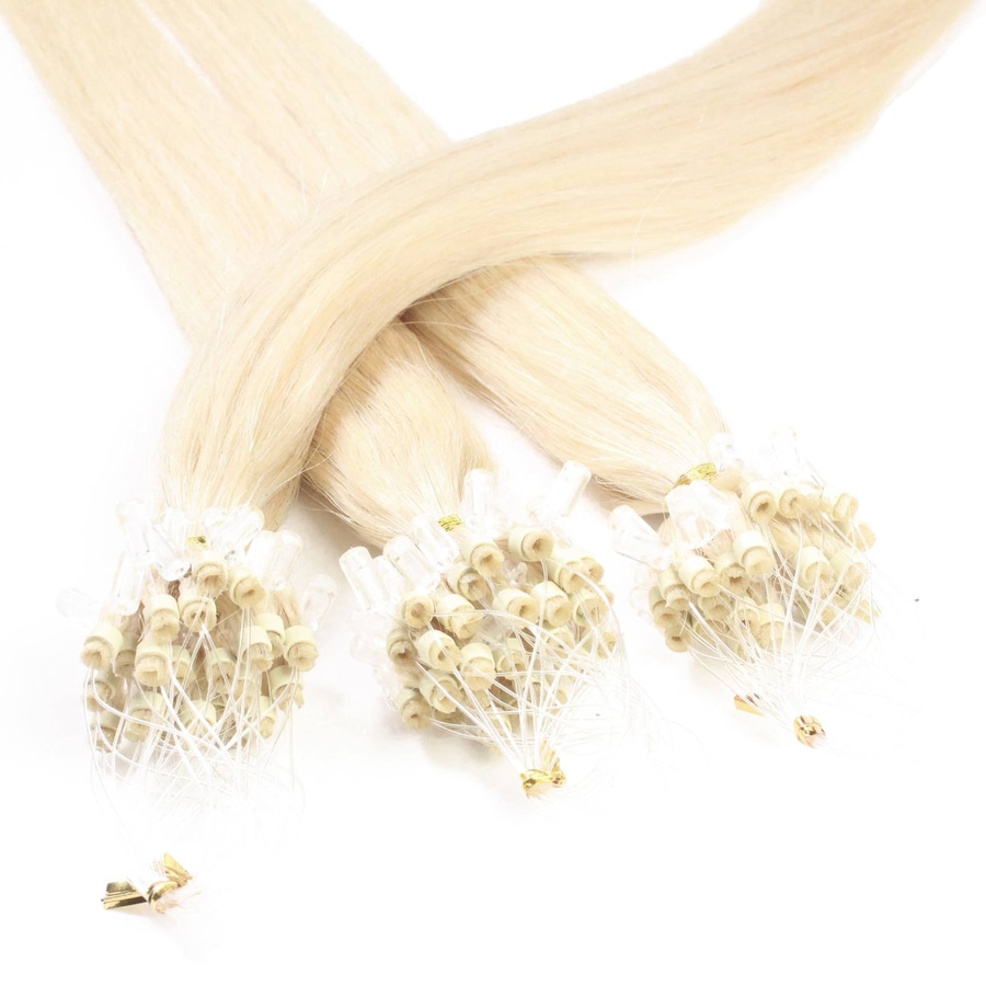 hair2heart Microring Extensions Echthaar #10/0 Hell-Lichtblond 1g 50cm Nude Damen