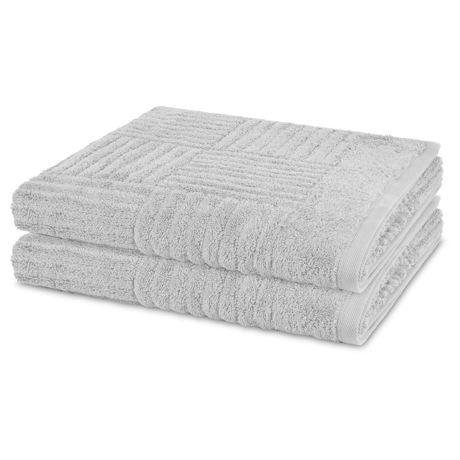 ROSS Duschtuch-Set Carre (2er Set) Kiesel Silber