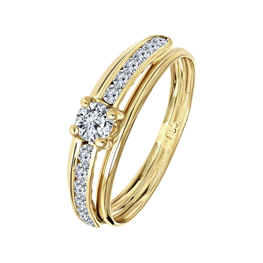 Lucardi Ringe 9 carat 585 Gold - 50mm Damen