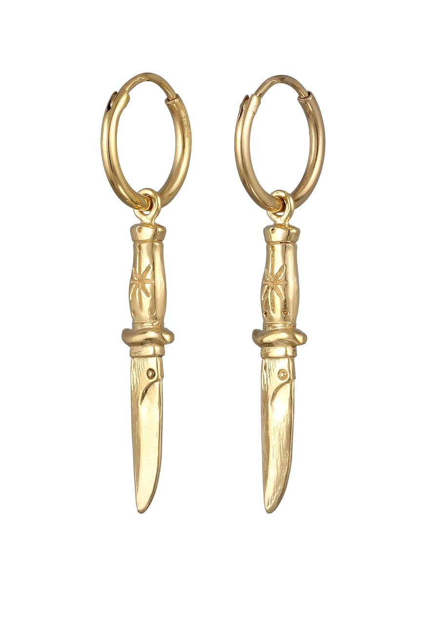 Haze & Glory Creolen - The Knife 925 Silber goldfarben Herren