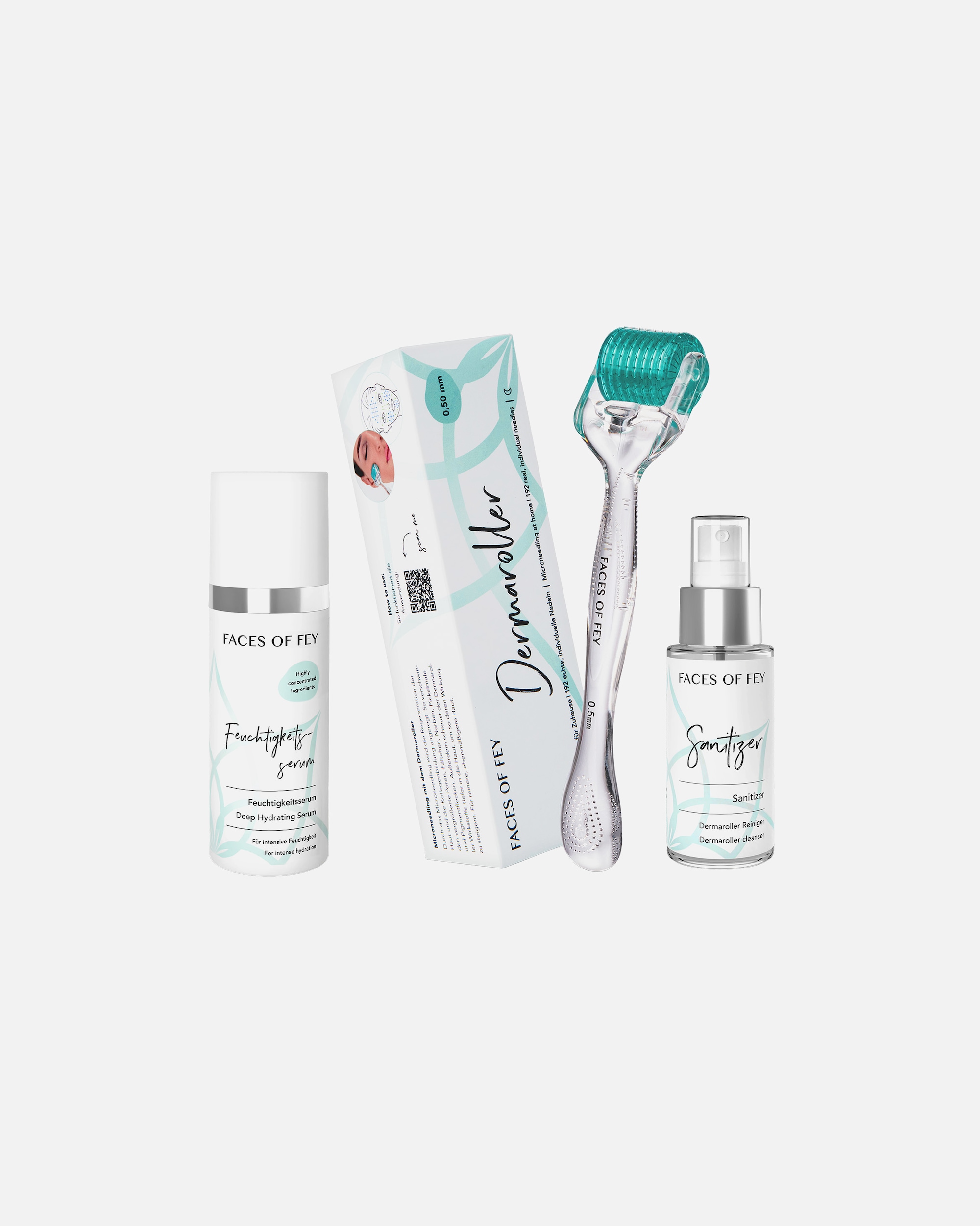 Gesichtspflegeset für Unisex FACES OF FEY Dermaroller Set Basic 0,5mm 0,5mm