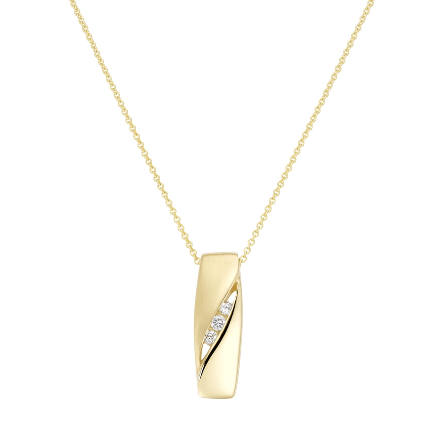 Luigi Merano Kette Anhänger matt, glanz, länglich, mit Brillanten, Gold 585 45 cm Damen