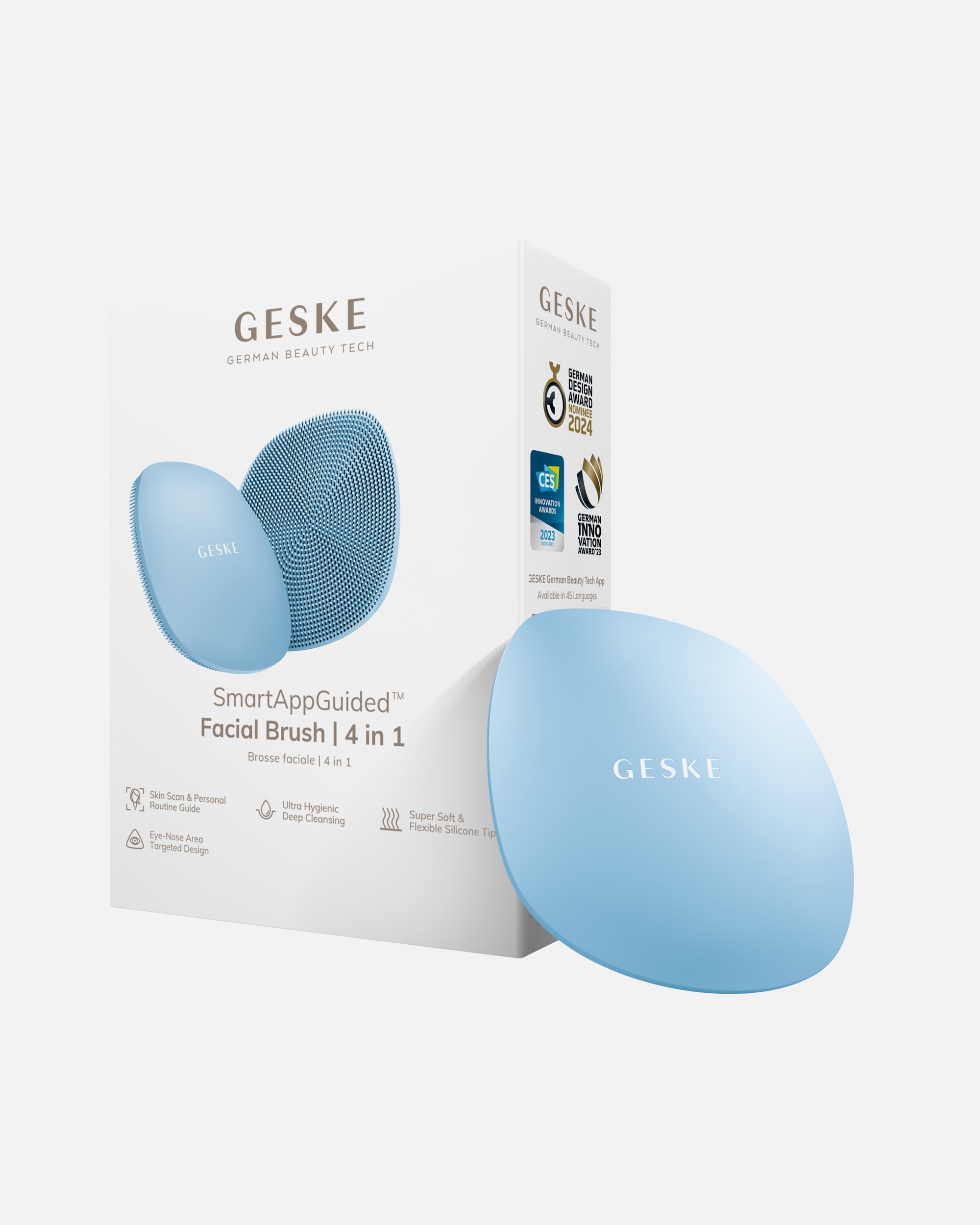 Reinigungsinstrument für Unisex GESKE SmartAppGuided™ Facial Brush | 4 in 1 Aquamarine