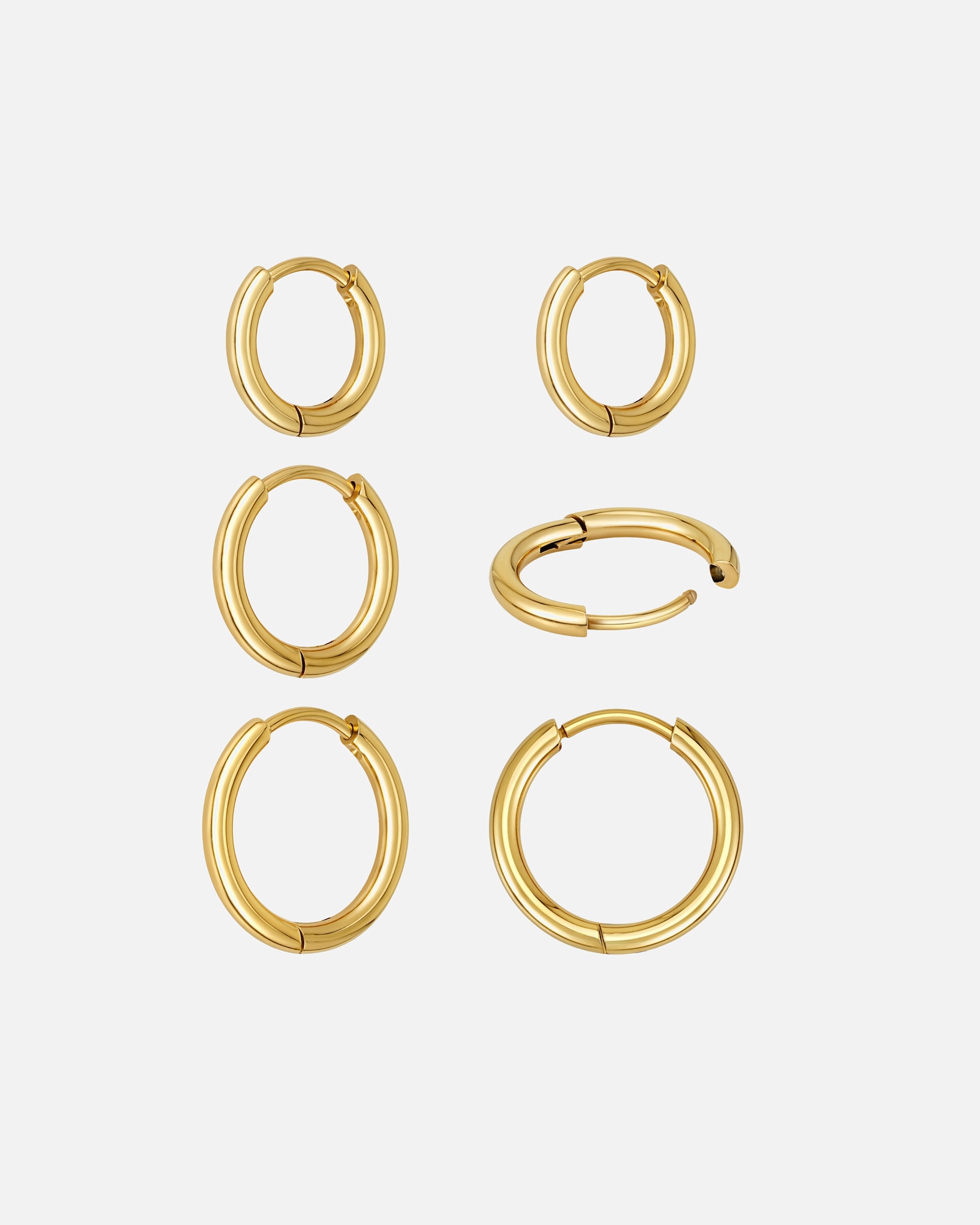 Creolen für Weiblich GOOD.designs 3 Paar kleine, elegante Kreolen allergikerfreundlich Gold