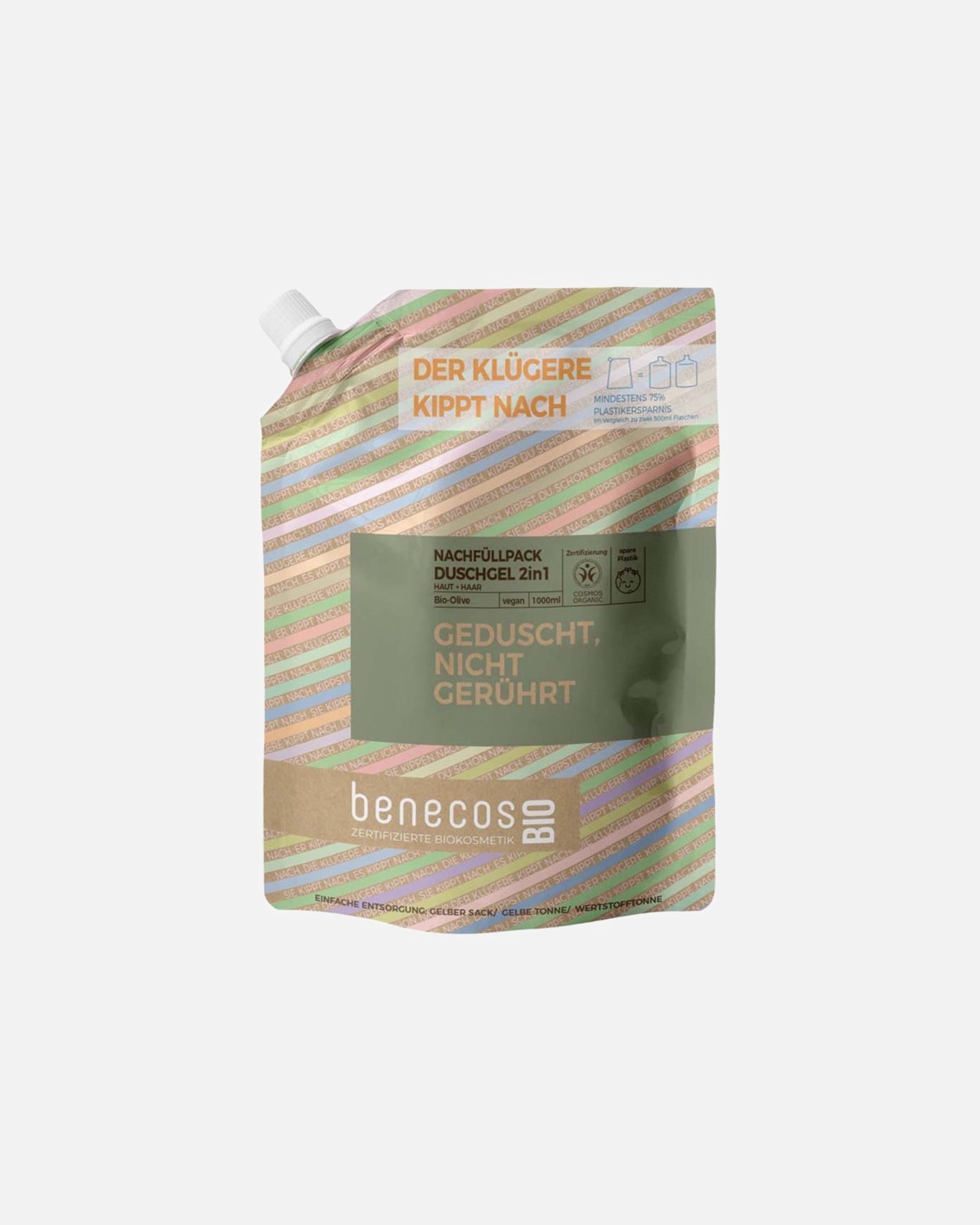 Duschgel für Unisex benecos Olive - Duschgel 2in1 Haut+Haar Refill 1 l