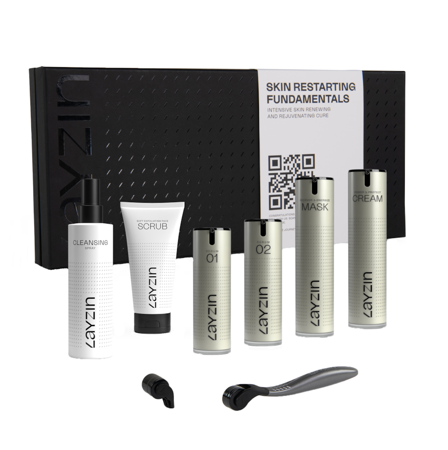 LAYZIN Microneedling Skin Restarting Fundamentals – Pflegeset für Zuhause Grau